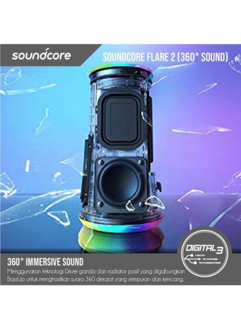 Flare 2 Bluetooth Speaker 3.5x3.5x6.31inch Black