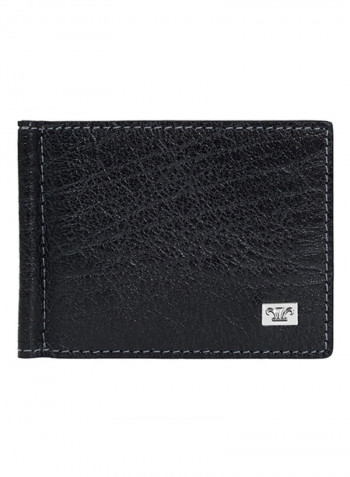 Ridge Leather Money Clip Wallet Black