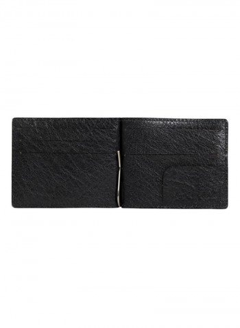 Ridge Leather Money Clip Wallet Black