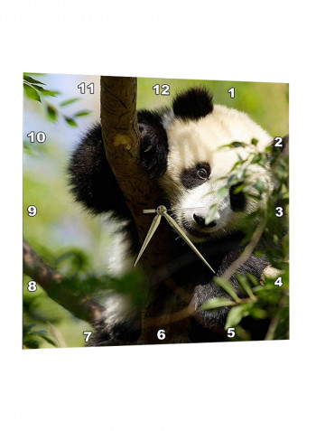 Giant Panda Bear Printed Wall Clock Multicolour 13 x 13inch