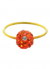 18 Karat Solid Yellow Gold Simple 10 mm Crystal Ball Ring
