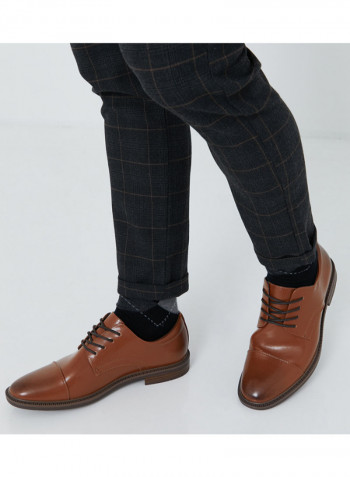 Lace Up Oxford Shoes Brown