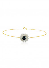 18 Karat Solid Yellow Gold 13 mm Mother Of Pearl Flower Shape With 4 mm Pearl Chain Bracelet reviews 18 Karat Solid Yellow Gold 13 mm Mother Of Pearl Flower Shape With 4 mm Pearl Chain Bracelet