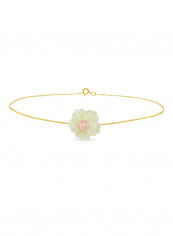 18 Karat Solid Yellow Gold 19 mm Flower Shape Mother Of Pearl With 6-7 mm Pearl Chain Bracelet reviews 18 Karat Solid Yellow Gold 19 mm Flower Shape Mother Of Pearl With 6-7 mm Pearl Chain Bracelet