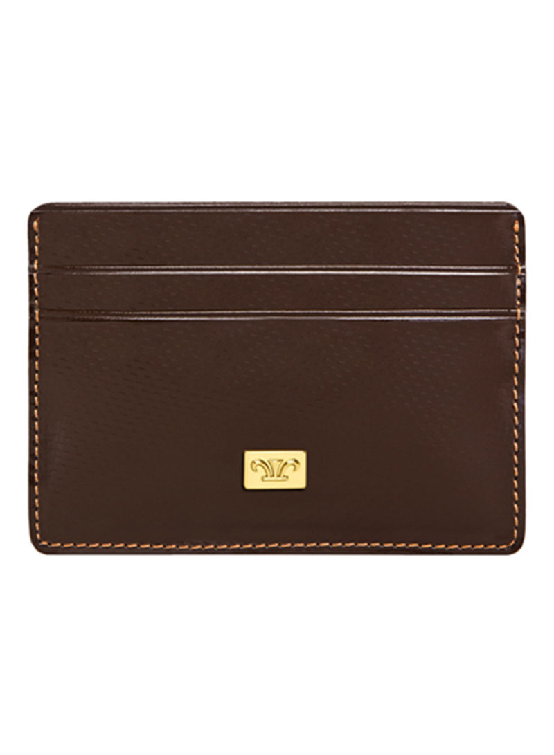 Infinity Leather Card Holder Brown