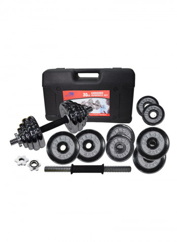 22 Piece Chrome Dumbell Set 30kg