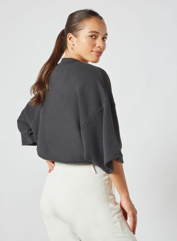 Studio Lounge Fleece Top Black