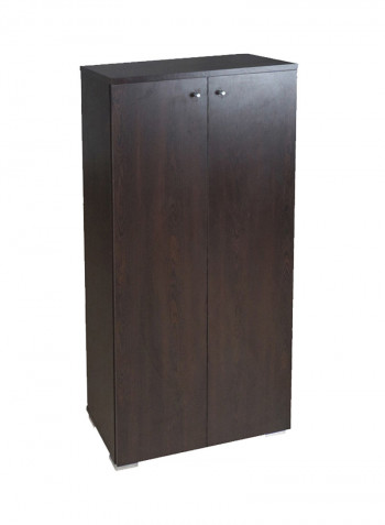 2-Door Shoe Cabinet Brown 60 x 124 x 36centimeter