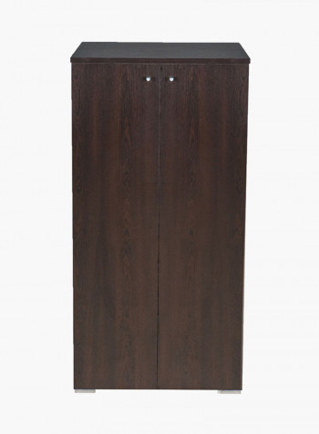 2-Door Shoe Cabinet Brown 60 x 124 x 36centimeter
