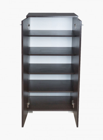 2-Door Shoe Cabinet Brown 60 x 124 x 36centimeter