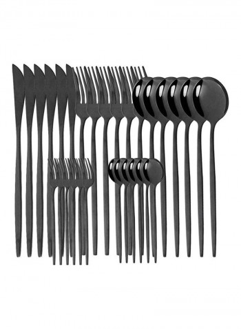 30-Piece Cutlery Set Black