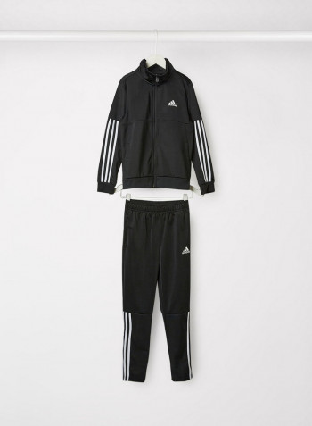 Kids/Teen 3-Stripes Team Training Tracksuit أسود