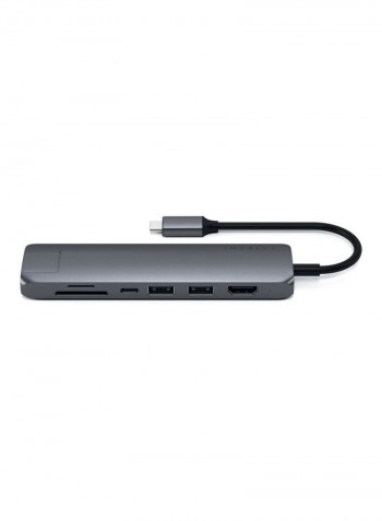 Type-C Slim Multiport With Ethernet Adapter Space Grey