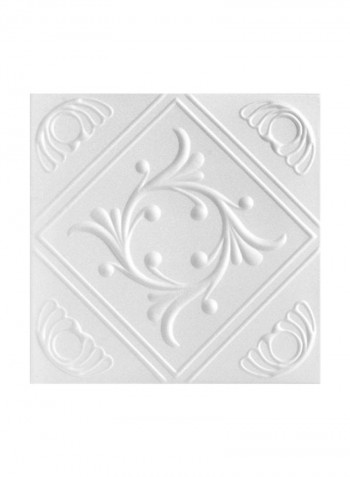 8-Piece Diamond Wreath Ceiling Tile White