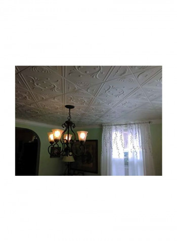8-Piece Diamond Wreath Ceiling Tile White
