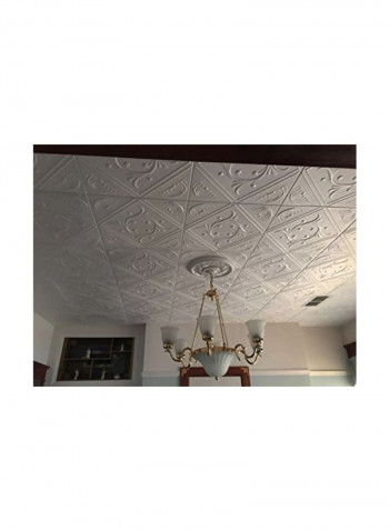 8-Piece Diamond Wreath Ceiling Tile White