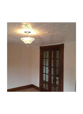 8-Piece Diamond Wreath Ceiling Tile White