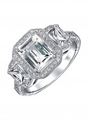 925 Sterling Silver Cubic Zirconia Studded Ring