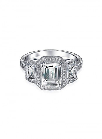 925 Sterling Silver Cubic Zirconia Studded Ring