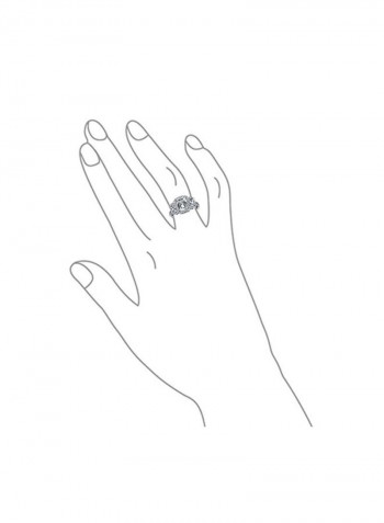 925 Sterling Silver Cubic Zirconia Studded Ring