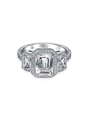 925 Sterling Silver Cubic Zirconia Studded Ring