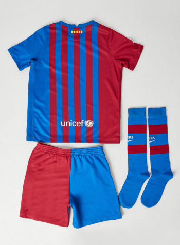 Kids F.C Barcelona Football Kit Blue/Red