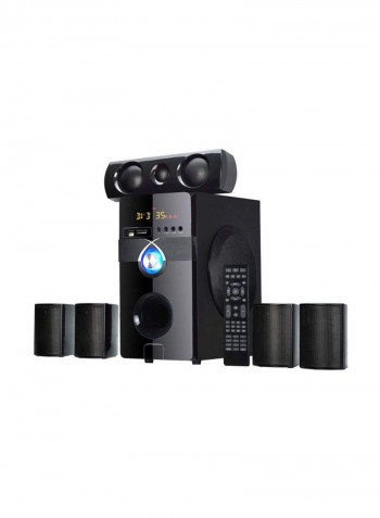 6-Piece 5.1-Channel Bluetooth Home Theater Speaker System HT 5106 Black