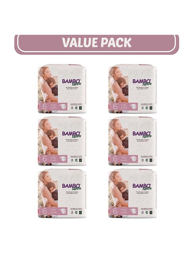 Eco-Friendly Diapers, Size 6, 16-35Kg, Value Pack, 132 Count