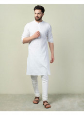 Embroidered Slim Fit Long Kurta White reviews Embroidered Slim Fit Long Kurta White