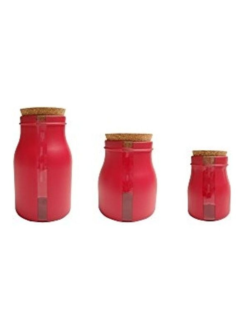 Set Of 3 Vertical Window Jars Red 4000inch