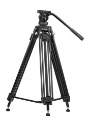 Video Tripod, Professional 170cm Heavy Duty Aluminium Video Tripod with Mid-Level Spreader, 3 Way Pan Head, 10Kg Load Capacity for Canon, Nikon, Pro DV Video Cameras Black Black