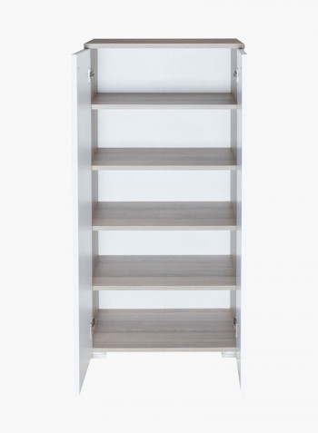 2-Door Shoe Cabinet Multicolour 60 x 124 x 36centimeter