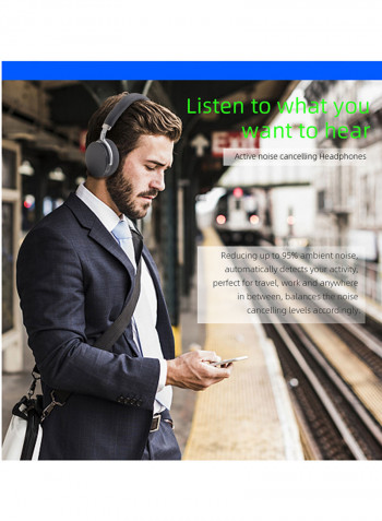 Activde Noise Cancelation Over Ear Wireless Headphones Black
