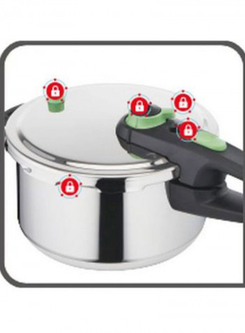 TEFAL Sensor 8L Pressure Cooker Pot, Stainless Steel Induction - P2051444 Silver 8L