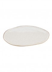 Porcelain Elegant Service Oyster Platter White/Golden