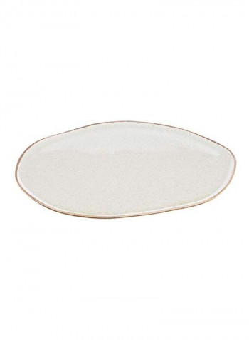 Porcelain Elegant Service Oyster Platter White/Golden