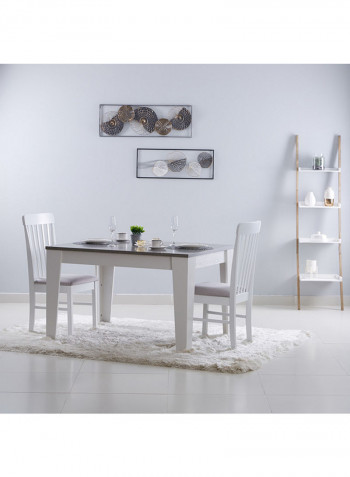 Sydney 4 Seater Dining Table White/Grey 75x90x120centimeter