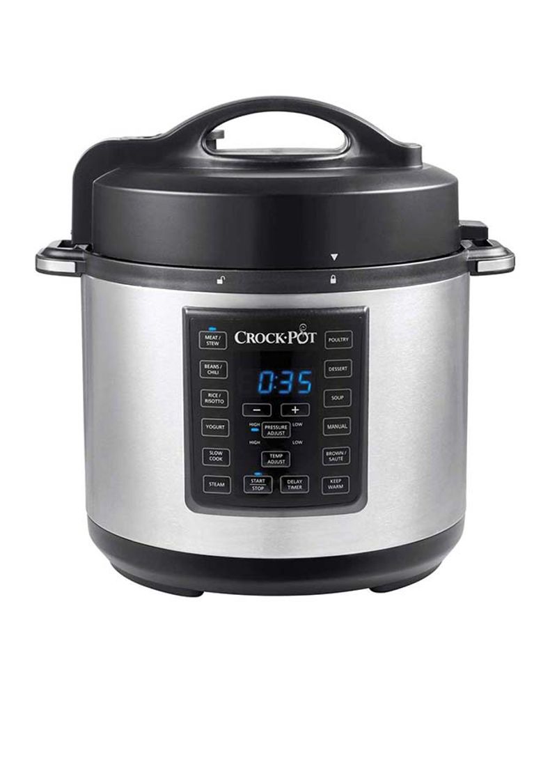 12-In-1 Stainless Steel Programmable Express Multi Pressure Cooker Silver/Black 6.9kg