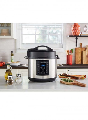 12-In-1 Stainless Steel Programmable Express Multi Pressure Cooker Silver/Black 6.9kg