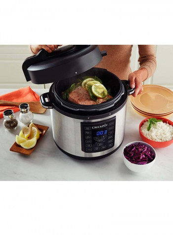 12-In-1 Stainless Steel Programmable Express Multi Pressure Cooker Silver/Black 6.9kg