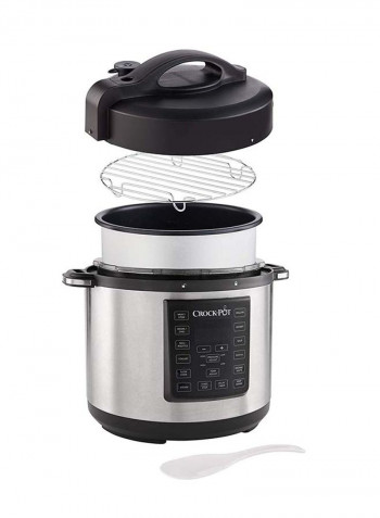 12-In-1 Stainless Steel Programmable Express Multi Pressure Cooker Silver/Black 6.9kg
