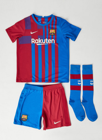 Kids F.C Barcelona Football Kit أزرق/أحمر