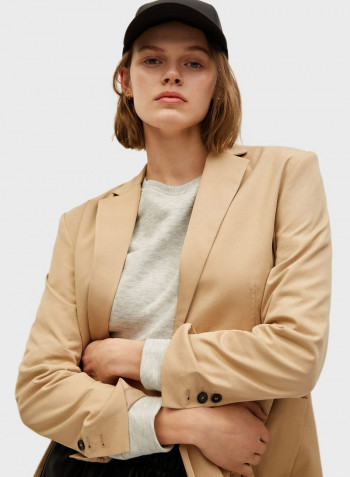 Pocket Detail Blazer Beige