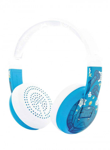 Wave Bluetooth Kids Headphones Waterproof Robot Blue