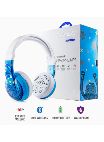 Wave Bluetooth Kids Headphones Waterproof Robot Blue