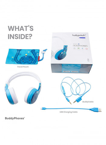 Wave Bluetooth Kids Headphones Waterproof Robot Blue
