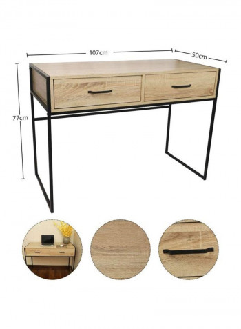 Wooden Computer Desk Brown/Black 107x77x50cm