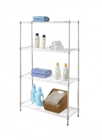 4-Shelf Wire Rack HTC-WR604 Chrome 91 x 35 x 137centimeter