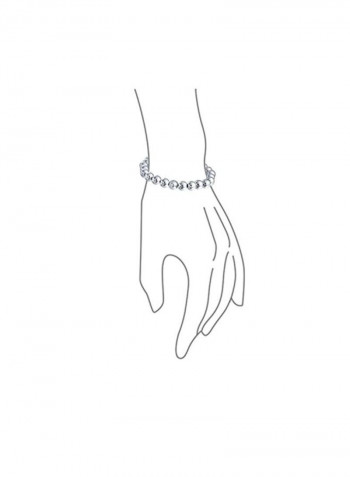 925 Sterling Silver Bead Ball Strand Stretch Bracelet