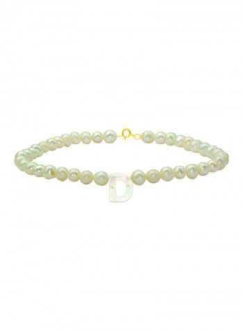 Pearls Strand Letter D Bracelet